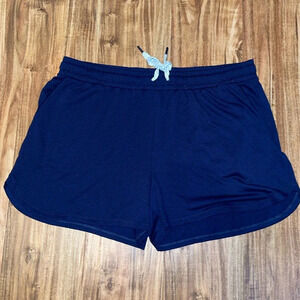 Crown & Ivy women’s shorts XL blue athelsiure lounge stretch pull on pockets